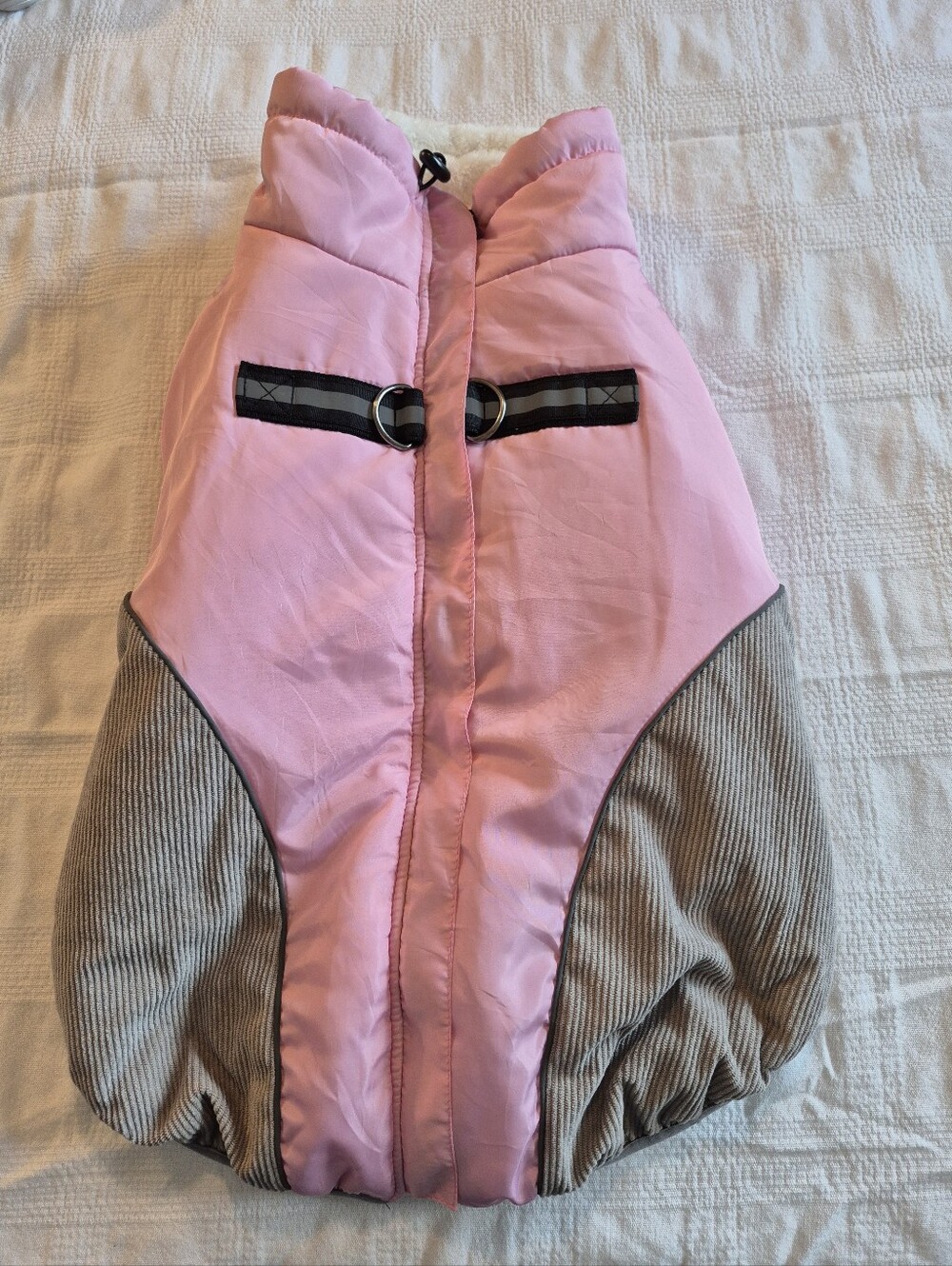XL winter dog coat full back zip fuzzy lined EUC
